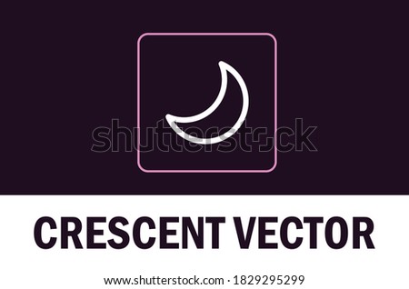 Vector of crescent isolated on dark background. For designer.