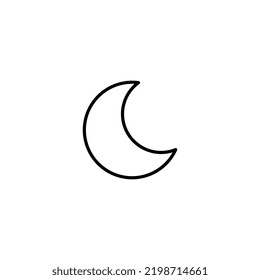 Vector Crescent Moon Icon on White Background