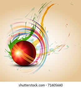 vector cricket ball in grungy background