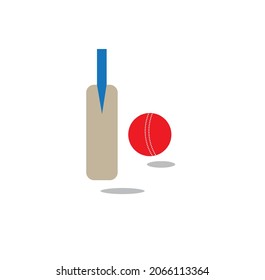 Bate de cricket vectorial y arte de clip de bola minimalista o plano