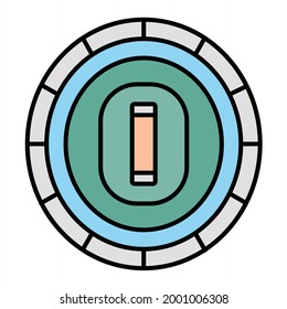 Vector Cricket Field Filled Outline Icon Design
