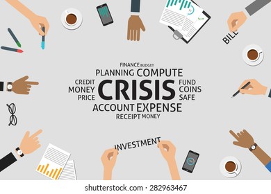 vector crisis concept,template