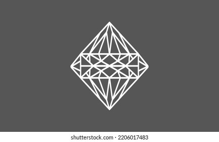 Icono de cristal vector aislado en fondo gris. Icono de diamante