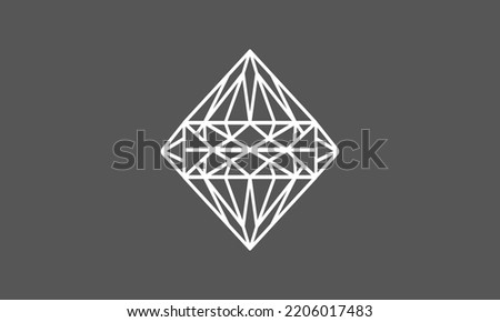 Vector cristal icon illustration isolated on gray background. Diamond icon