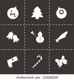 Vector cristmas icons set on black background