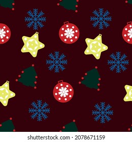 Vector Cristmas seamless patten. For use of design a wallpaper, packing paper etc