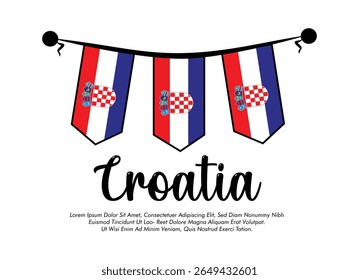 Vector Croatia flag banner Croatia flag Vector illustration design Croatia national day banner design 