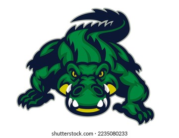 vector of Crocodile Crawling Mascot Logo