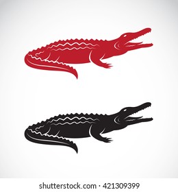 Vector of crocodile design on white background.  Wild Animals. illustration. Logo