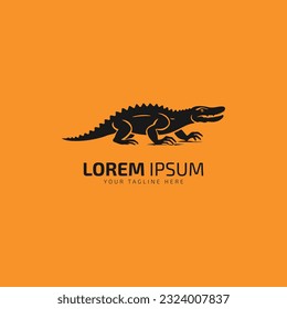 Vector of crocodile design on yellow background. Wild Animals. Reptile. Easy editable layered vector illustration.