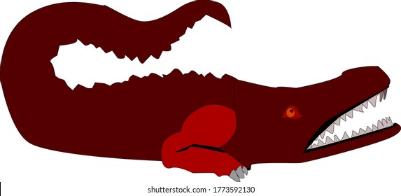 Vektorkrokodil. Vektor-isolierter Cartoon-Alligator, indischer Gator auf weißem Hintergrund