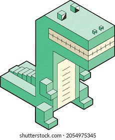 Vector of crocodile in Isometric Art style.