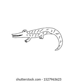 vector crocodile lines in a white background image