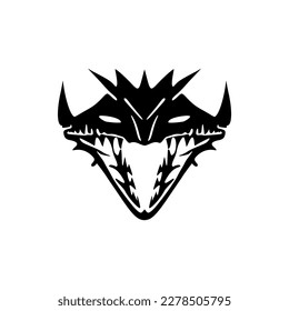Vector crocodile logo in black and white.