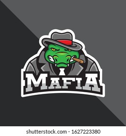 Vector crocodile mafia mascot for teammate logo