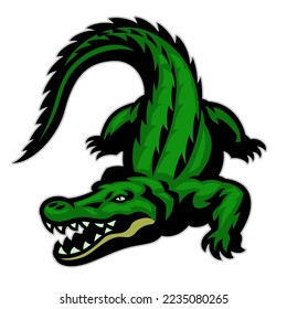 vector of Crocodile mascot angry in whole body