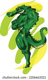 vector crocodile, the mascot of a very muscular crocodile character