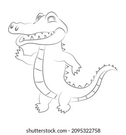 Vector crocodile outline graphic design