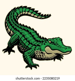 vector of Crocodile Reptile hand drawn style