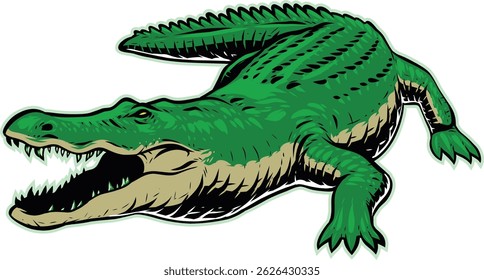 vector of Crocodile Reptile hand drawn style