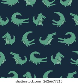 Vector Crocodile Seamless Pattern Background for Print Fabric Surface Fashion Wrapping