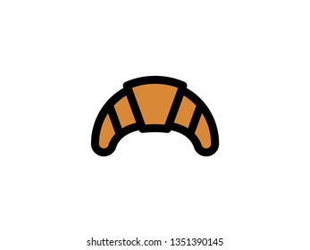 vector croissant icon, color on white - Vector