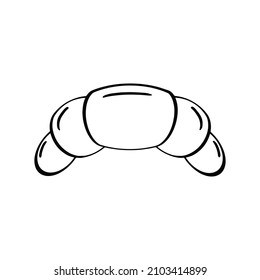 Vector croissant icon. Fresh bakery. Hand drawn illustration.