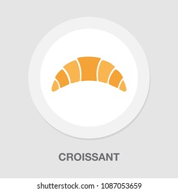 vector croissant illustration, bakery food breakfast symbol - pastry dessert sign