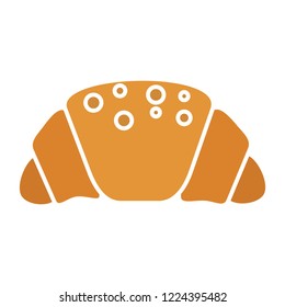 vector croissant illustration, bakery food breakfast symbol - pastry dessert sign