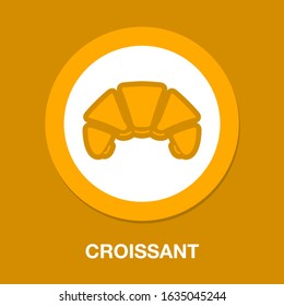 vector croissant illustration, breakfast icon - pastry symbol isolated