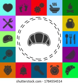vector croissant illustration, breakfast icon - pastry symbol isolated. Flat pictogram - simple icon