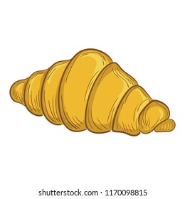 Vector croissant illustration. Croissant isolated background.