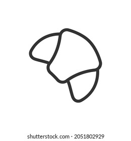 Vector croissant line icon. Symbol in trendy outline style. Vector illustration isolated on a white background. 