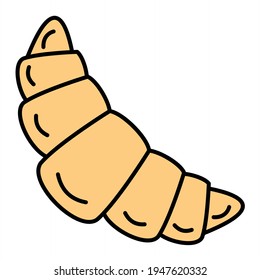 Vector Croissant Outline Icon Design
