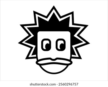 Vector of a crooked face with eyes