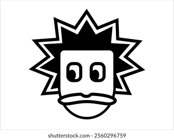 Vector of a crooked face with eyes