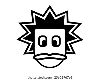 Vector of a crooked face with eyes