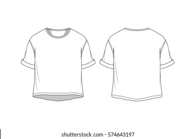 Vector crop basic t shirt