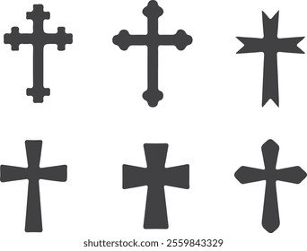 vector cross christian religious icon illustration