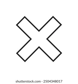 A Vector cross icon on white background 