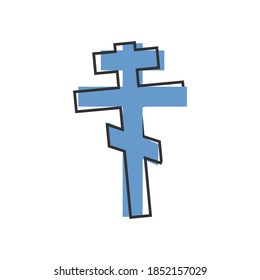Vektorsymbol. Religiöser Zeichentrickstil auf weißem, isoliertem Hintergrund.