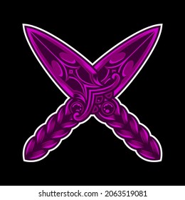 vector of a cross knife
