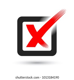 Vector cross mark icon isolated on white background