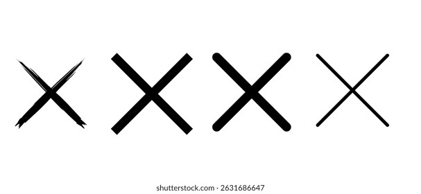 Ícone de marca de fechamento de multiplicação de vetor. Perfeito para aplicativos e interfaces web, infográficos, apresentações, marketing, etc. Ícone Cancelar.
