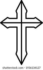 Diseño de iconos de contorno cruzado del vector
