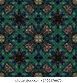 Vector punto de cruz Boho fondo, patrón étnico de punto, bordado diagonal estilo étnico, patrón sin costuras jacquard classic, diseño para textil, tela, tela, Fondo de pantalla, suéter