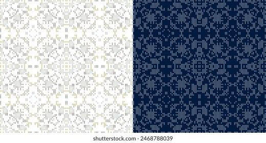 Vector cross stitch Boho background, Knitted ethnic pattern, Embroidery diagonal ethnic style,seamless pattern jacquard classic, Design for textile, fabric, cloth, wallpaper, sweater