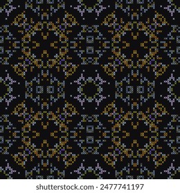 Vector cross stitch Boho background, Knitted ethnic pattern, Embroidery diagonal ethnic style,seamless pattern jacquard classic, Design for textile, fabric, cloth, wallpaper, sweater