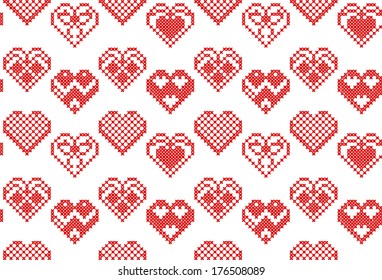 Vector cross stitch embroidery seamless