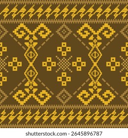 Vector cross stitch ornament pattern background.